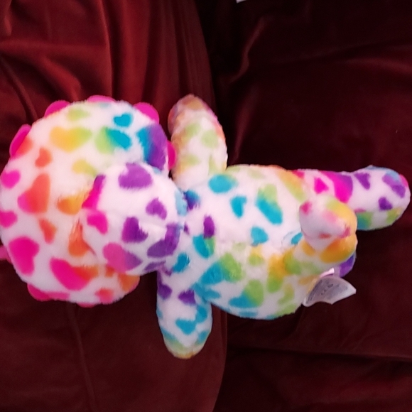 Triceratops Rainbow Hearts Build a Bear 17 inches H x 8 inches W. Multicolors - Picture 3 of 10